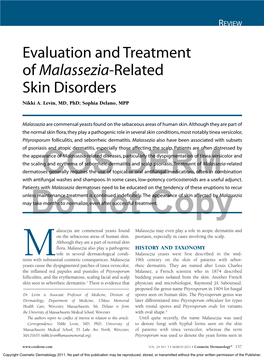 Evaluation and Treatment of Malassezia-Related Skin Disorders Nikki A