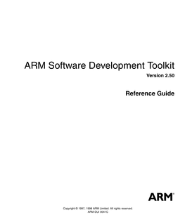 ARM Software Development Toolkit Reference Guide