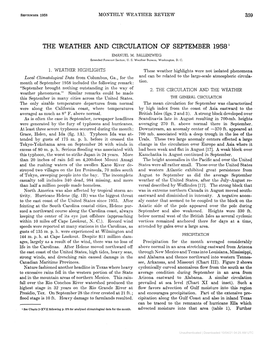 The Weather and Circulation of September 1958' Emanuel M