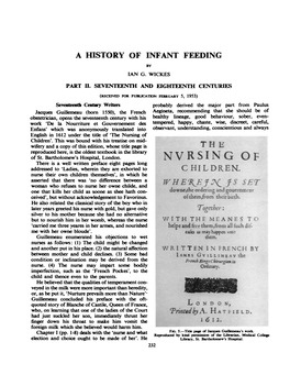 A History of Infant Feeding by Lan G