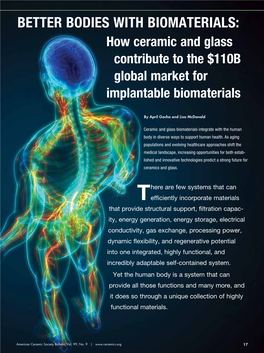 BETTER BODIES with BIOMATERIALS: How Ceramic and Glass Contribute to the $110B Global Market for Implantable Biomaterials