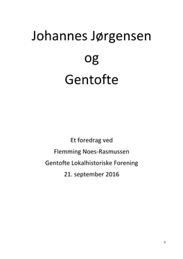 Johannes Jørgensen Og Gentofte