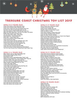 Treasure Coast Christmas Toy List 2017