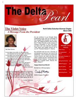 The Violet Voice North Dallas Suburban Alumnae Chapter a Message from the President March 2009