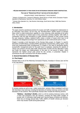 1. Introduction the Paper Presents Operational Practices for Access