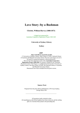 Love Story /By a Bushman
