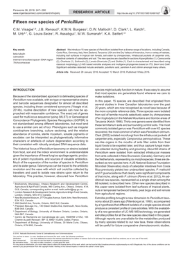 Fifteen New Species of Penicillium