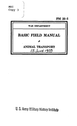 BASIC FIELD MANUAL U, S. Army Military History Insfitfut