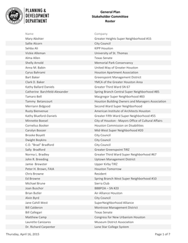 R-Stakeholder Committee Roster