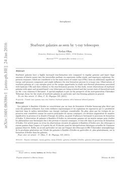 Starburst Galaxies As Seen by Gamma-Ray Telescopes