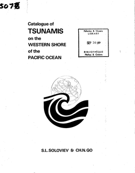 TSUNAMIS LIBRARY on the WESTERN SHORE SEP 14 1964 of the BIBLIOTHÈQUE Niches & Océans PACIFIC OCEAN