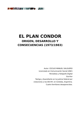 El Plan Condor En Argentina Y En Cordoba Dedicatoria