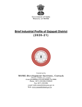 Brief Industrial Profile of Gajapati District (2020-21)