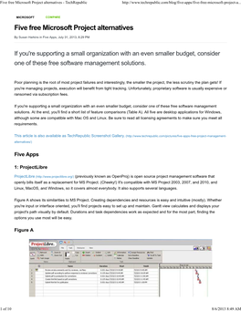 Five Free Microsoft Project Alternatives - Techrepublic