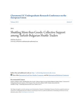 Collective Support Among Turkish-Bulgarian Shuttle Traders