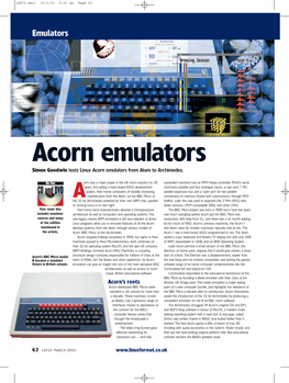 Acorn Emulators Simon Goodwin Tests Linux Acorn Emulators from Atom to Archimedes