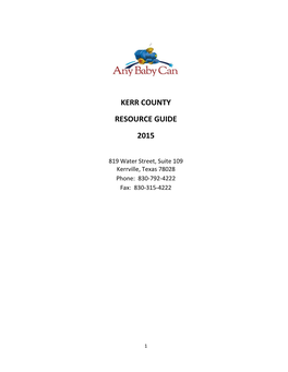 Kerr County Resource Guide 2015