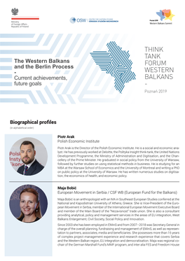 The Western Balkans and the Berlin Process - Current Achievements, Future Goals