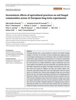 Inconsistent Effects of Agricultural Practices on Soil Fungal Communities Across 12 European Long-Term Experiments