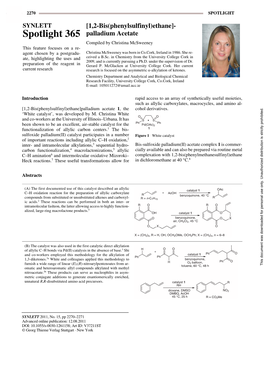 [1, 2-Bis (Phenylsulfinyl) Ethane] Palladium Acetate