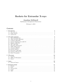 Rockets for Extrasolar X-Rays