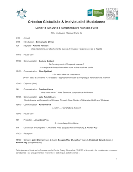 Création Globalisée & Individualité Musicienne EHESS2018 V2