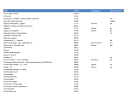 Title Call # Category Lang./Notes U.S