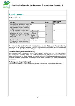 Application Form for the European Green Capital Award 2019 2 Local