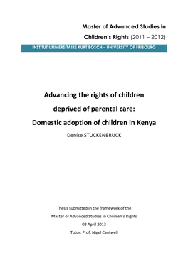 Domestic Adoption of Children in Kenya