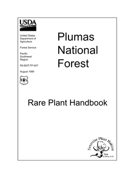 Rare Plant Handbook Plumas National Forest