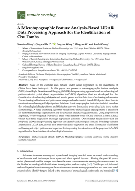 A Microtopographic Feature Analysis-Based Lidar Data Processing Approach for the Identiﬁcation of Chu Tombs