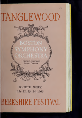Boston Symphony Orchestra Concert Programs, Summer, 1965-1966