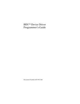 IRIX™ Device Driver Programmer's Guide