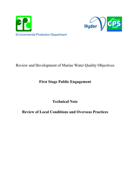 Review and Development of Marine Water Quality Objectives First Stage Public Engagement Technical Note Review of Local Conditio