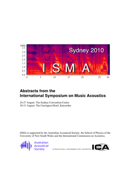 Abstracts from the International Symposium on Music Acoustics