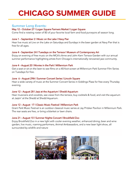 Chicago Summer Guide