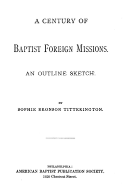 BAPTIST Foreign MISSIONS