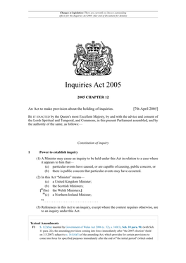 Inquiries Act 2005