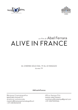 Alive in France Pressbook Bozza 17-4-19.Indd
