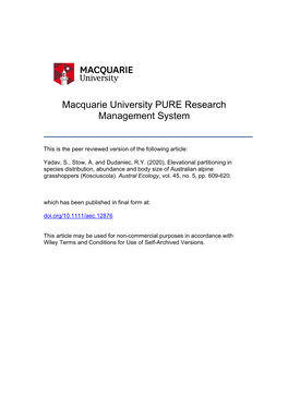 Macquarie University PURE Research Management System