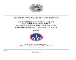 Letterkenny Army Depot Southeastern Area National Priorities List Site Chambersburg, Pennsylvania Final Final