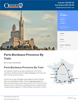 Paris-Bordeaux-Provence by Rail | Small Group Tour Travelling by Train