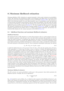 8 | Maximum Likelihood Estimation