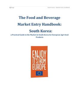 The Food and Beverage Market Entry Handbook: South Korea