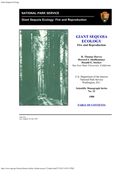 Giant Sequoia Ecology