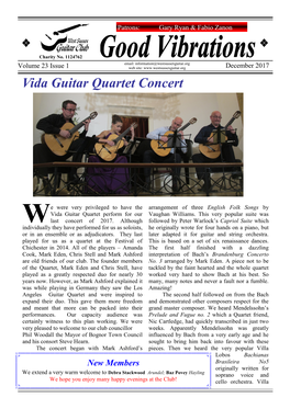 Vida Guitar Quartet Concert