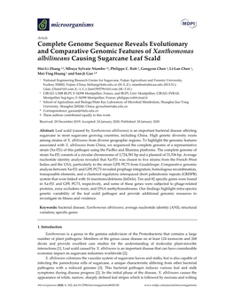 Complete Genome Sequence Reveals Evolutionary and Comparative Genomic Features of Xanthomonas Albilineans Causing Sugarcane Leaf Scald