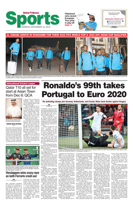 Ronaldo's 99Th Takes Portugal to Euro 2020