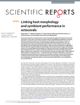 Linking Host Morphology and Symbiont Performance in Octocorals