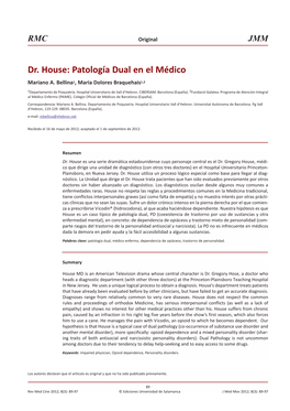 Dr. House: Patología Dual En El Médico